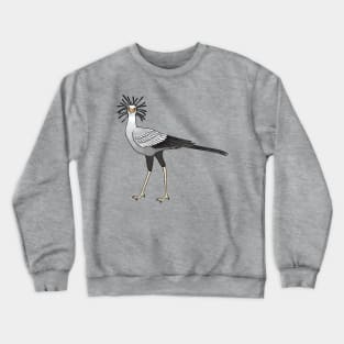 Secretary bird cartoon illustration Crewneck Sweatshirt